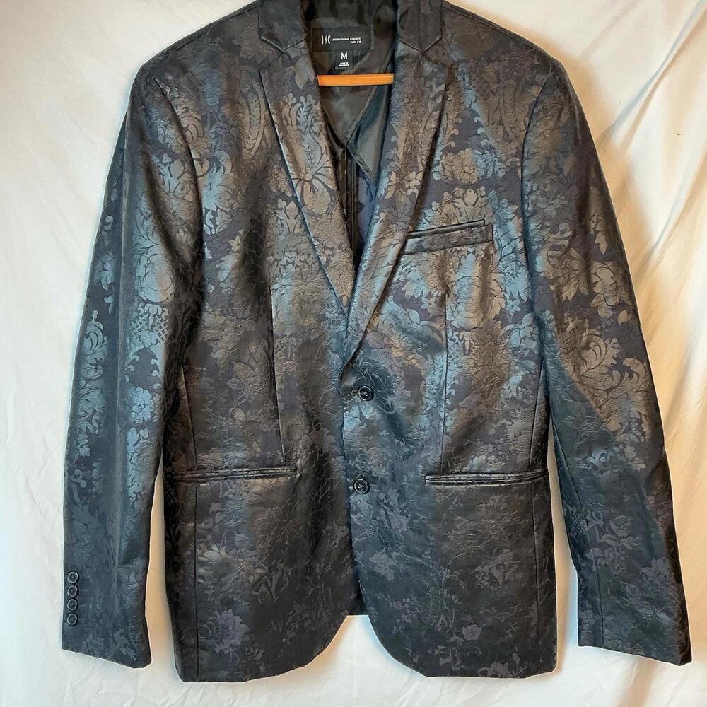 Inc International Concepts Men's Black Slim Fit Sport Coat Jacket Blazer M
